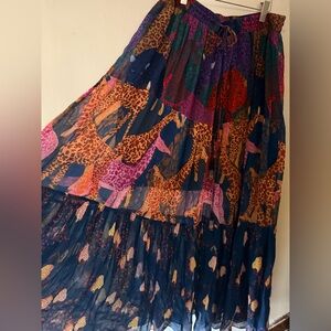 FARM Rio Vibrant Animal Print Maxi Skirt